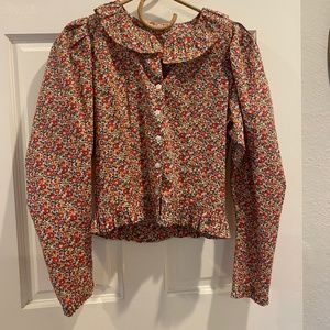 Doen Top w Flower Button